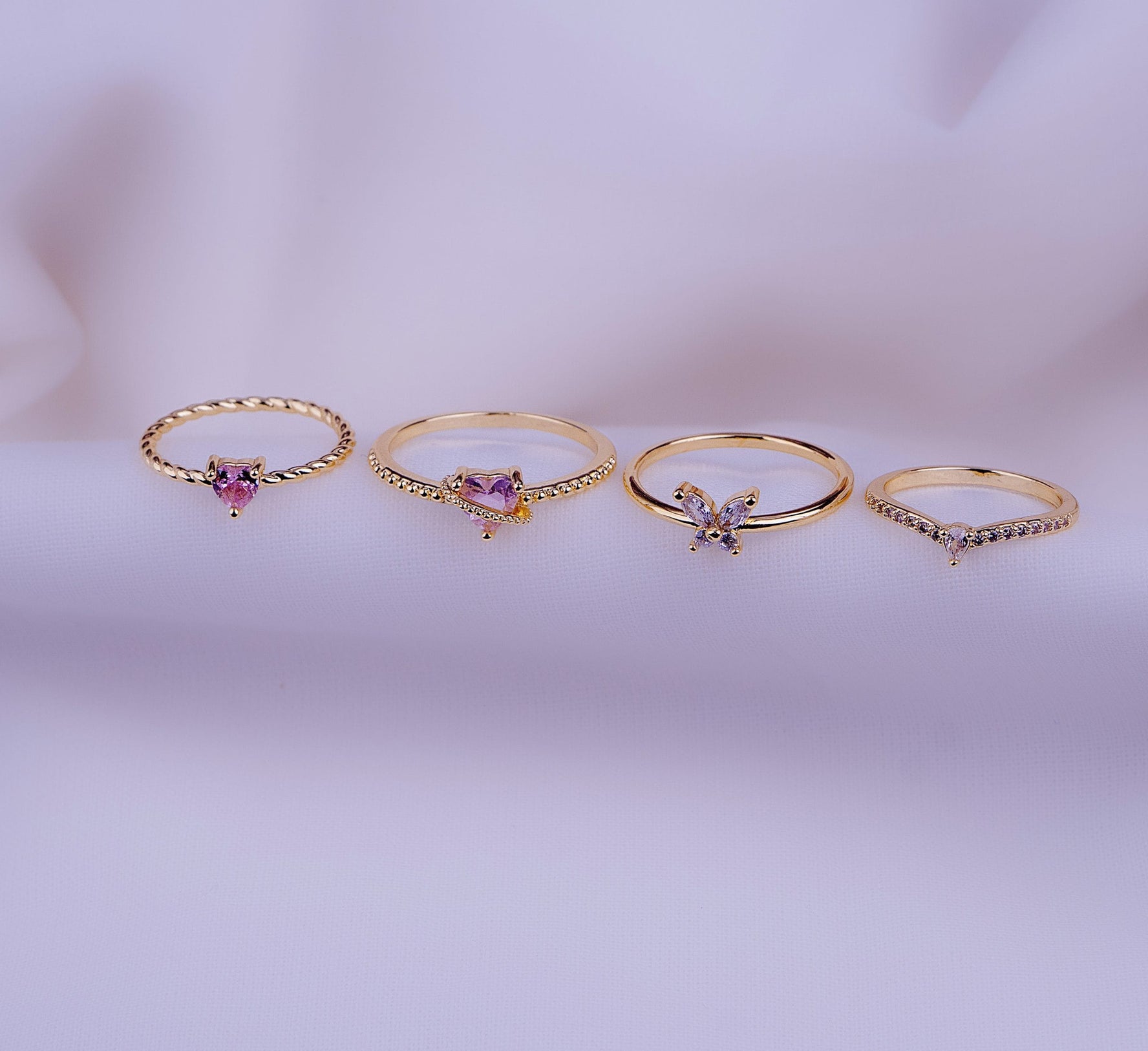 Set X 4 Anillos Magia Rosa Ref: J669