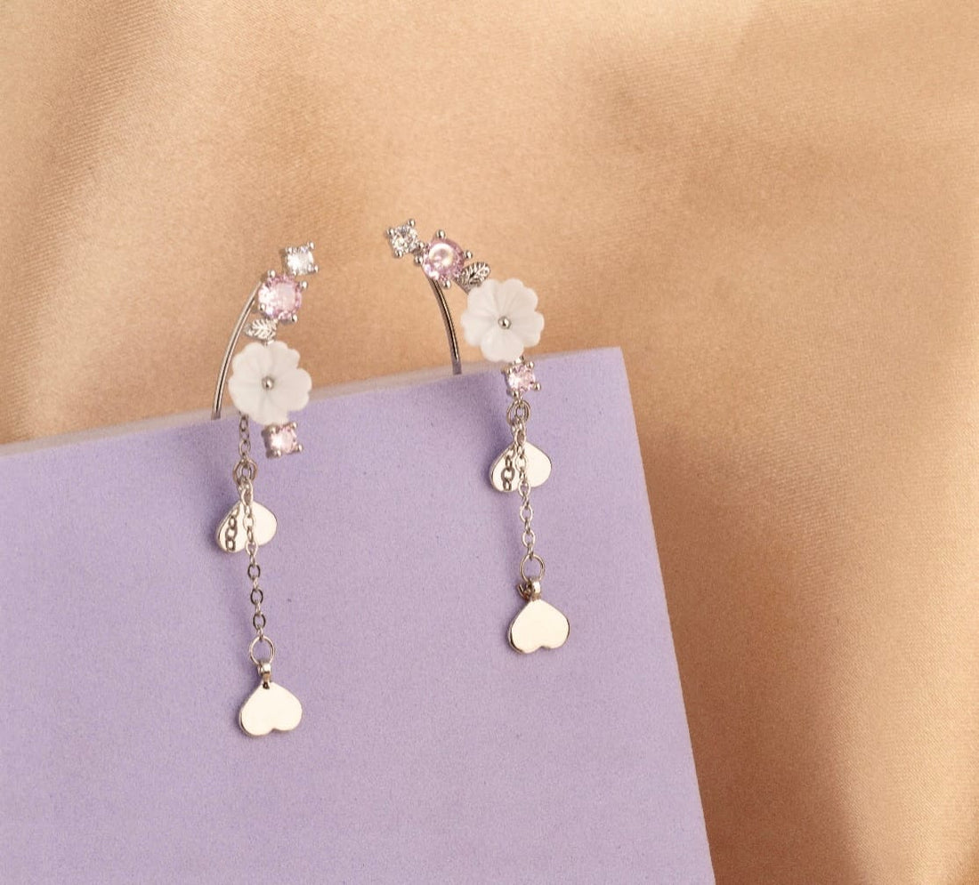 Aretes Petunia Plateados Ref: B1906