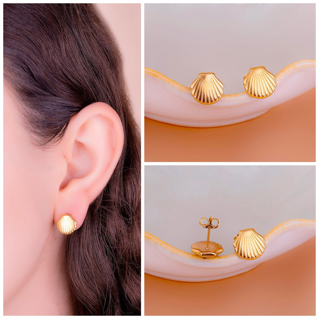 Topitos Conchas Dorados Ref: L893