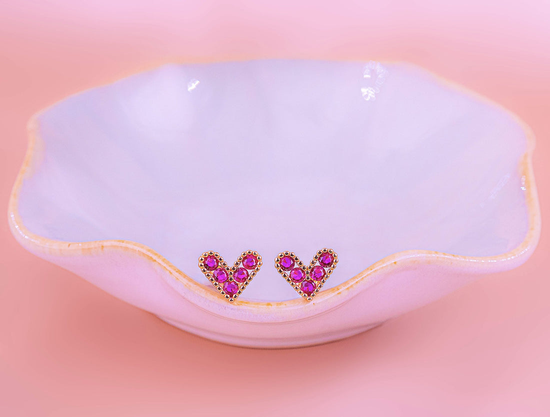 Topos Corazón Ágatha Fucsia Ref: L656