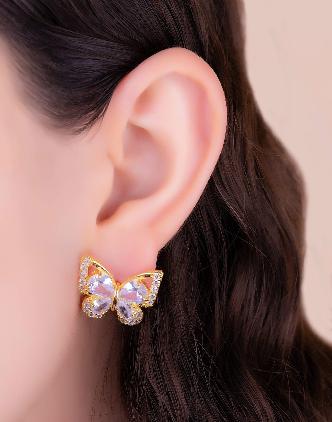 Aretes Mariposas Cristal Ref: L935