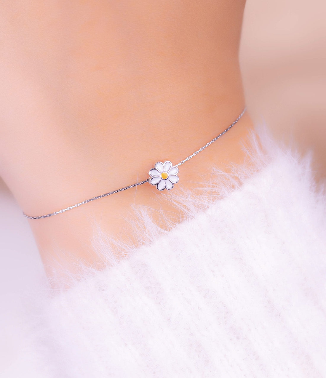 Pulsera Margarita Plateada Ref: I410
