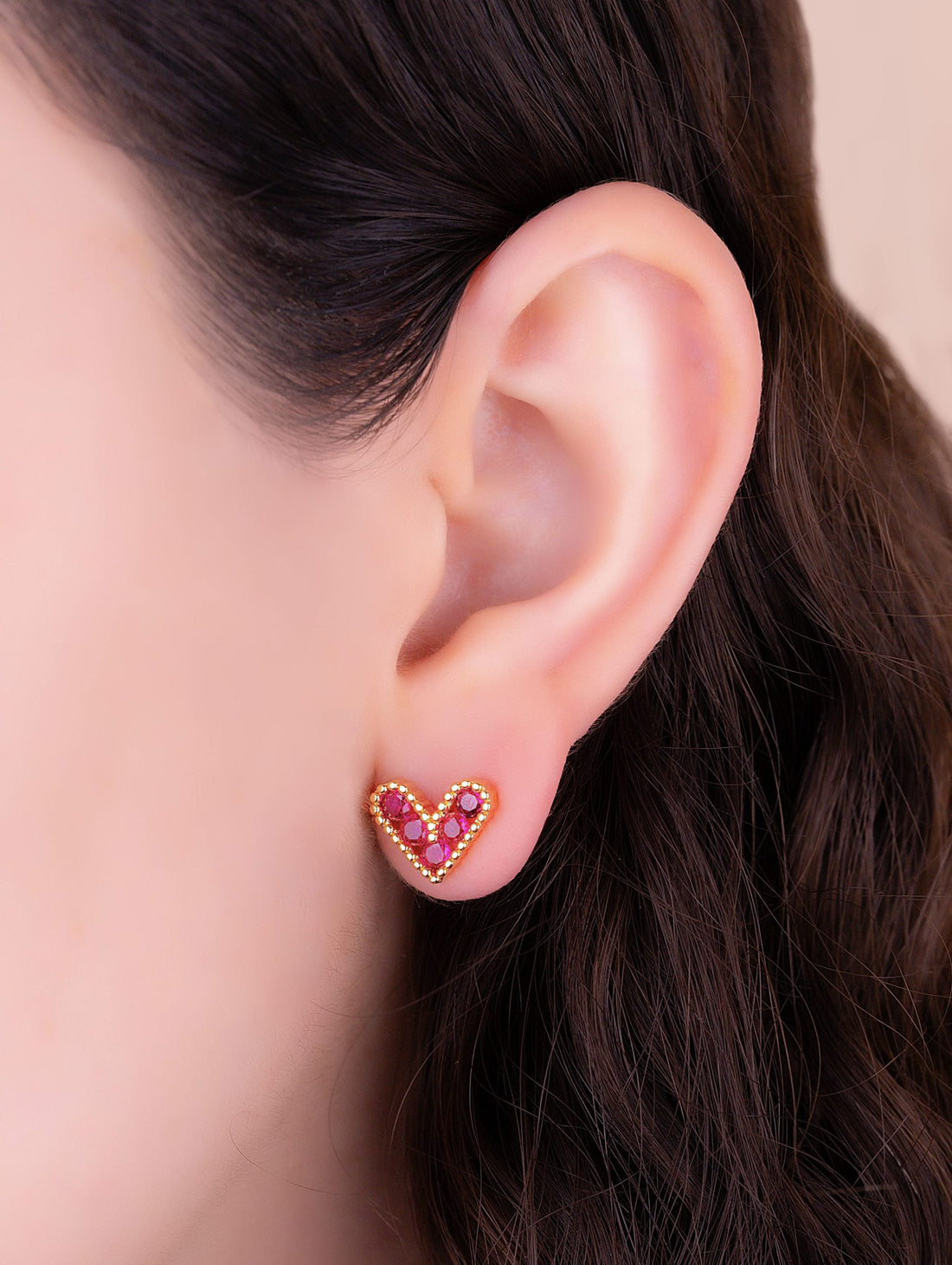 Topos Corazón Ágatha Fucsia Ref: L656