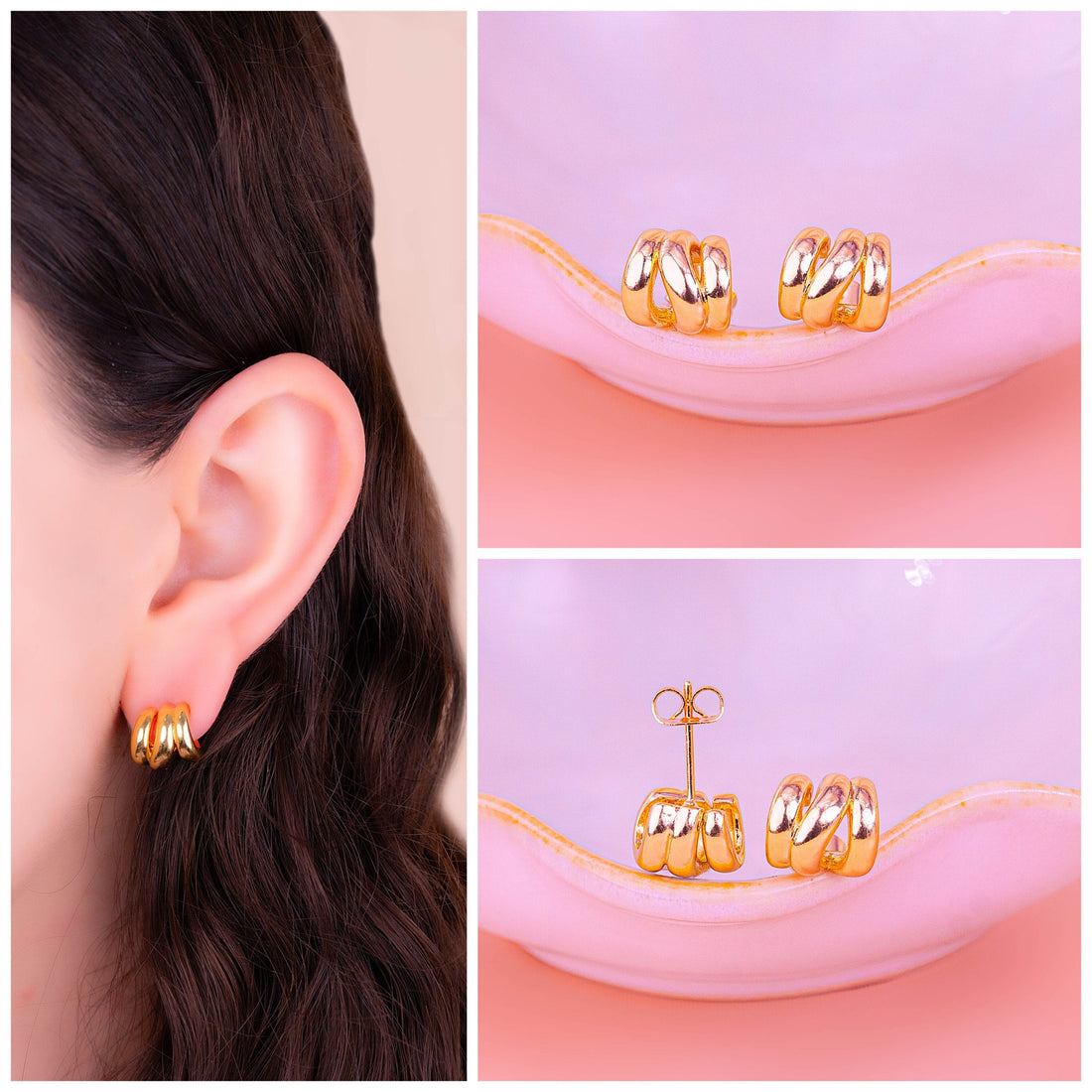 Aretes Teresa Dorados Ref: B1984