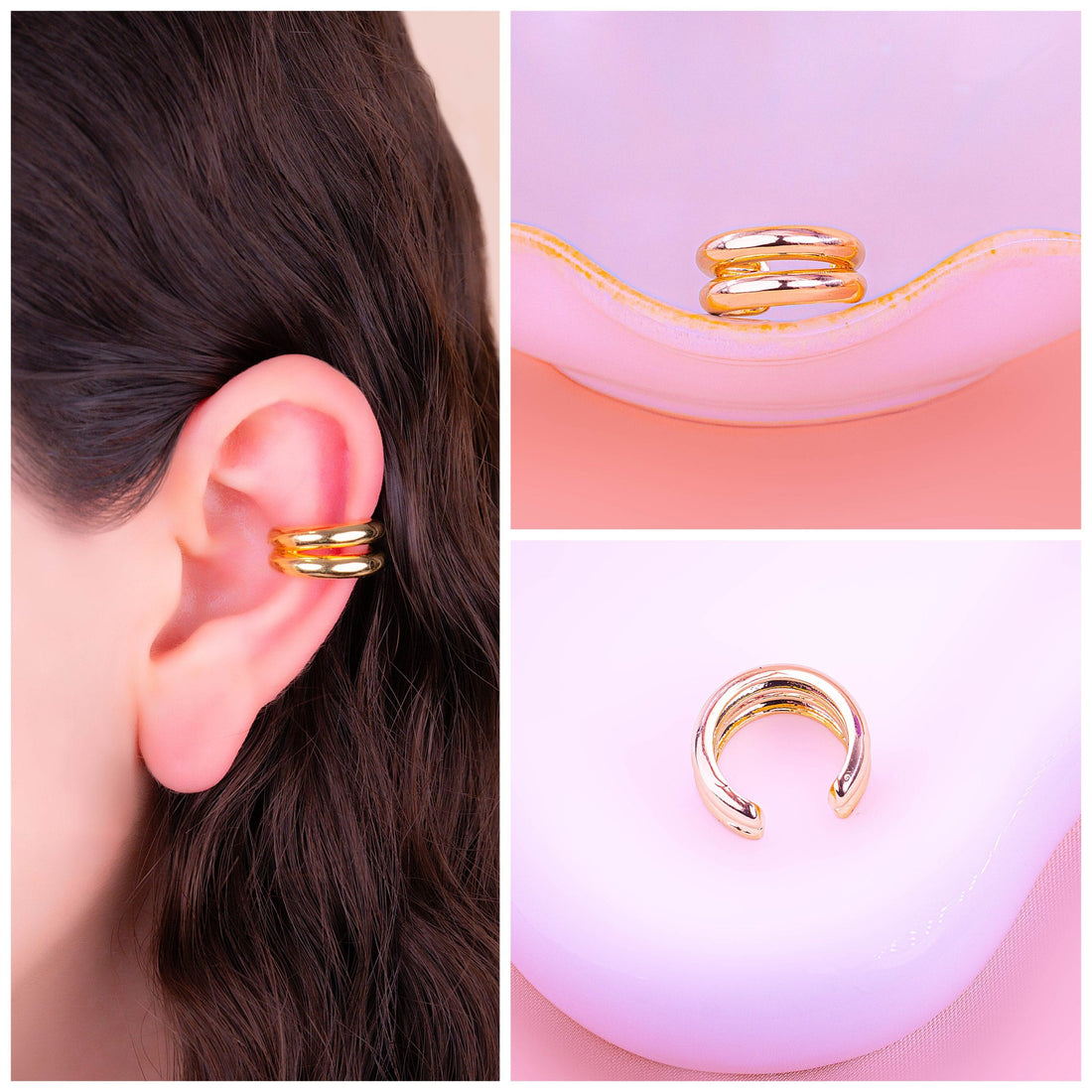 Ear Cuff Doble Dorado Ref: E785