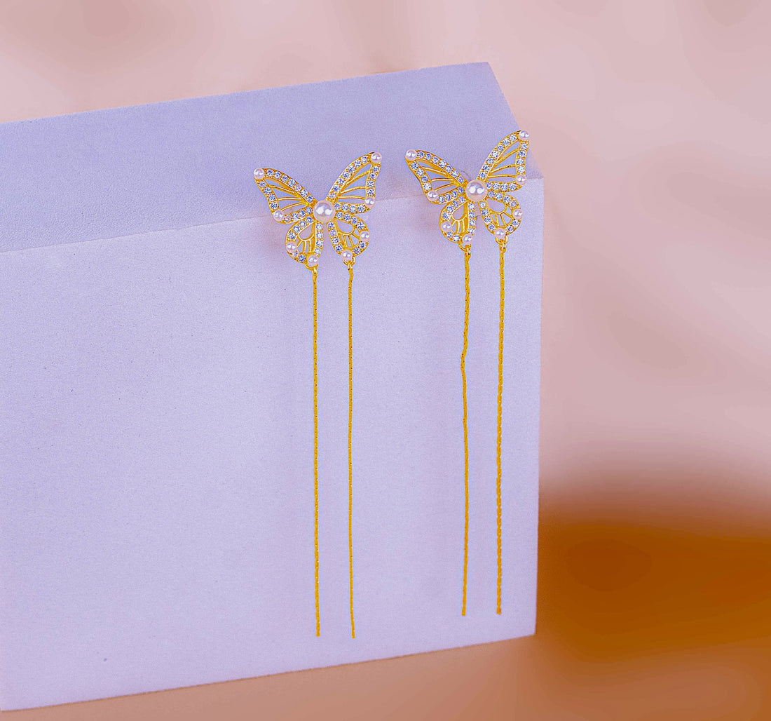 Aretes Mariposas Largos Ref:B554