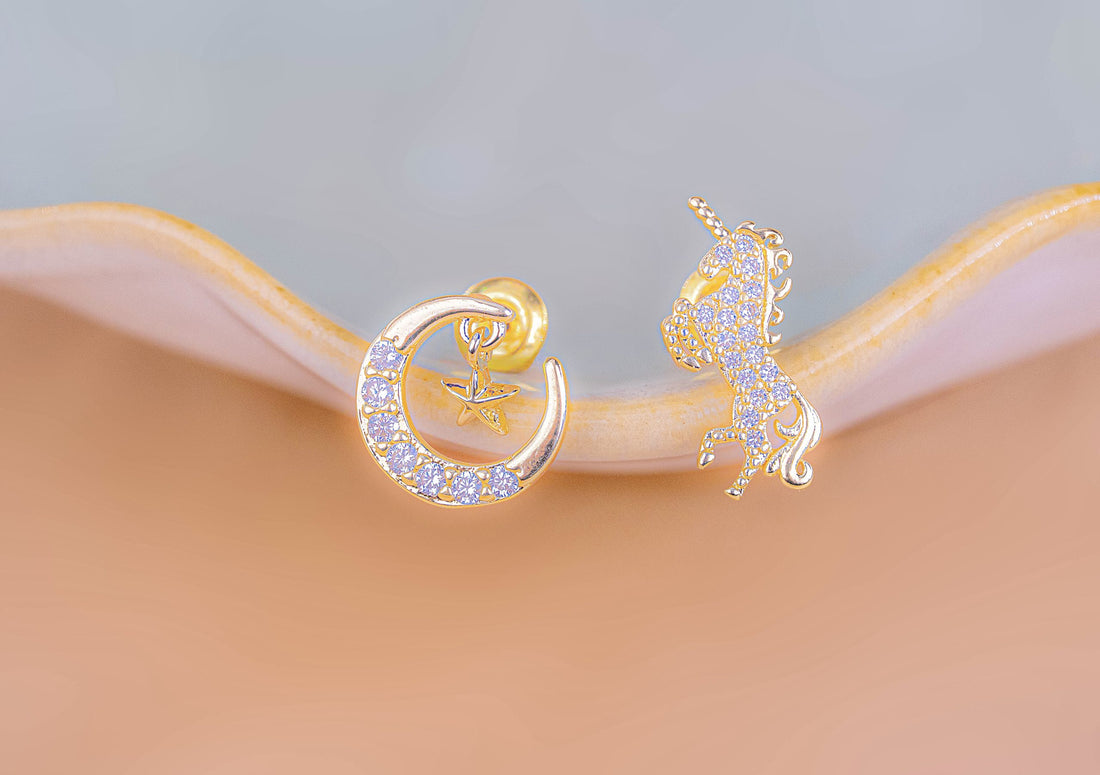 Topitos Luna Unicornio Dorados Ref:L755