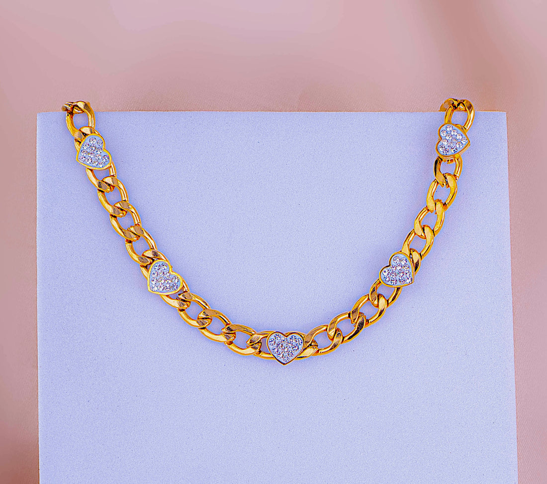 Collar Corazones Blancos Ref:D483