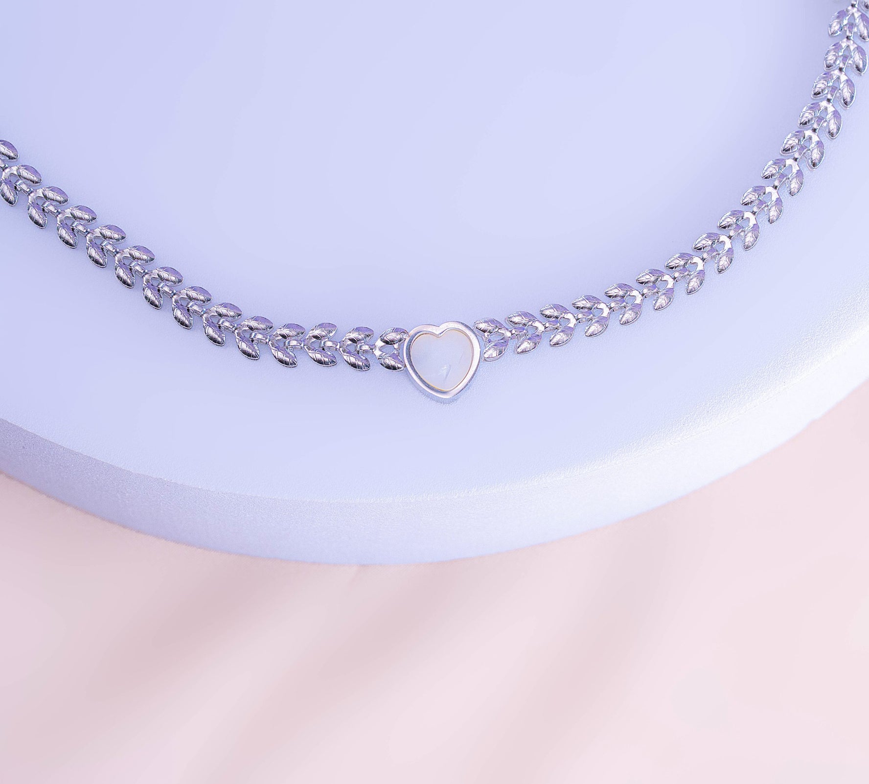 Pulsera Corazón Espigas Plateada Ref:I295