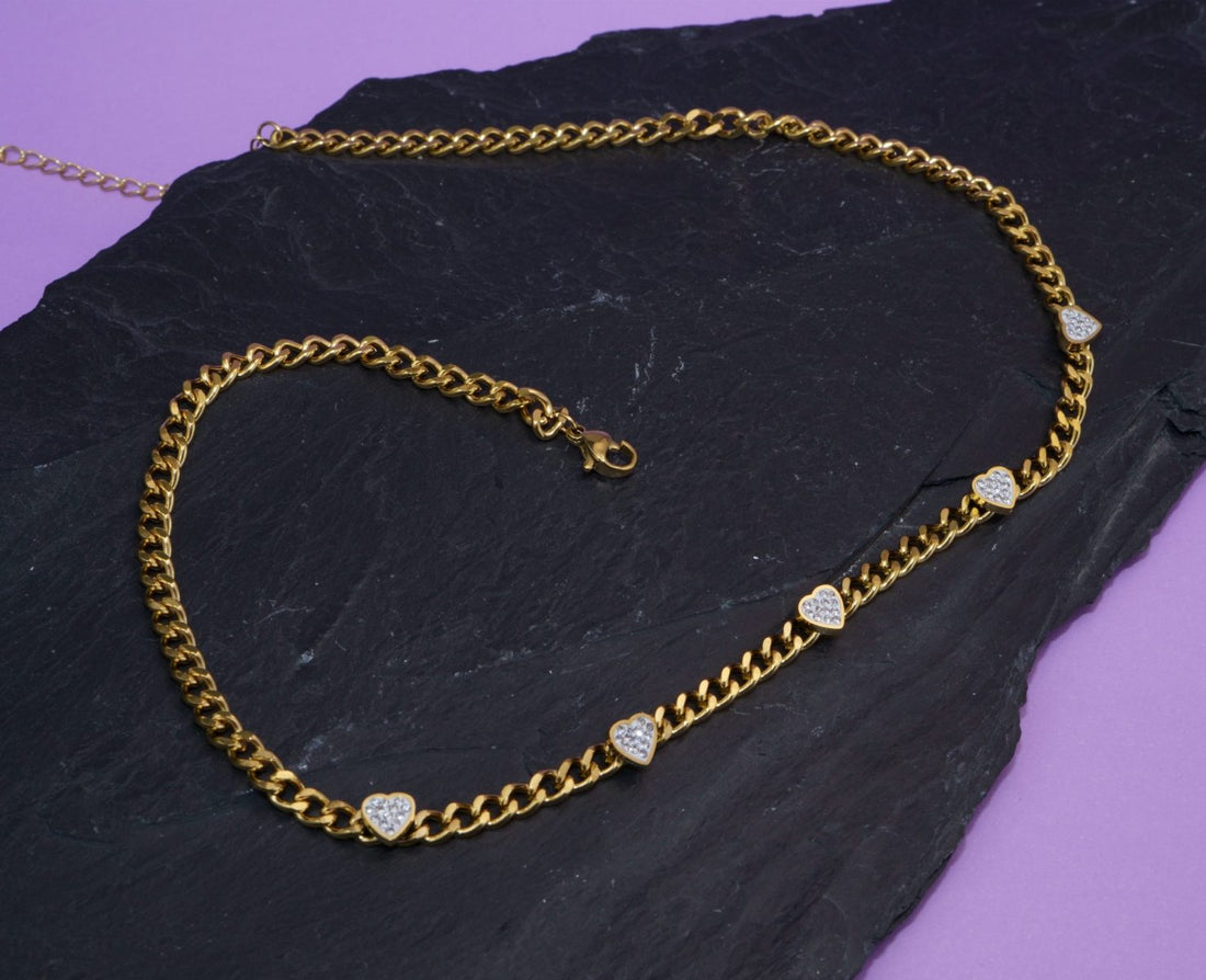 Collar Corazones Blancos Ref:D483