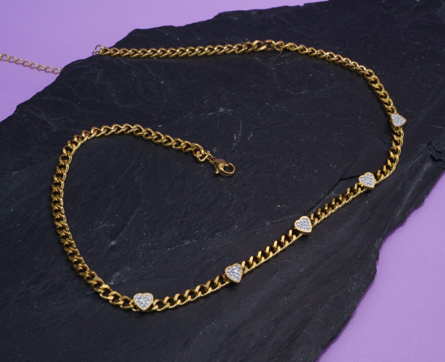 Collar Corazones Blancos Ref:D483