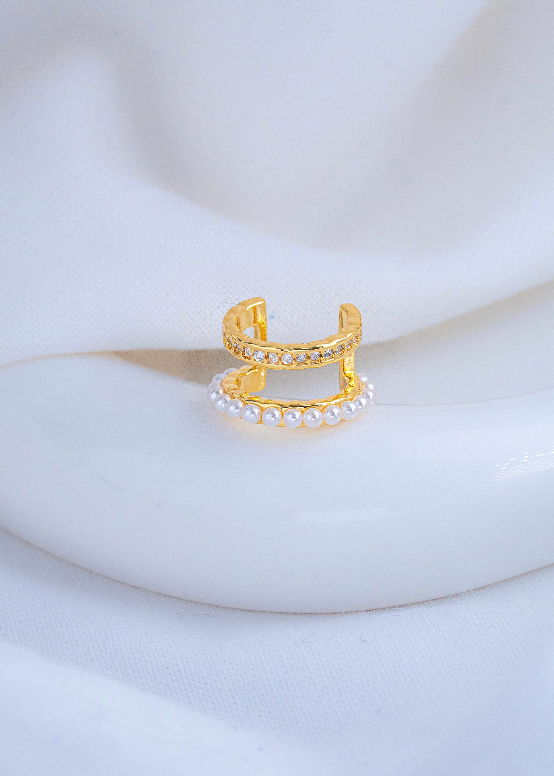 Ear Cuff Doble Perlas