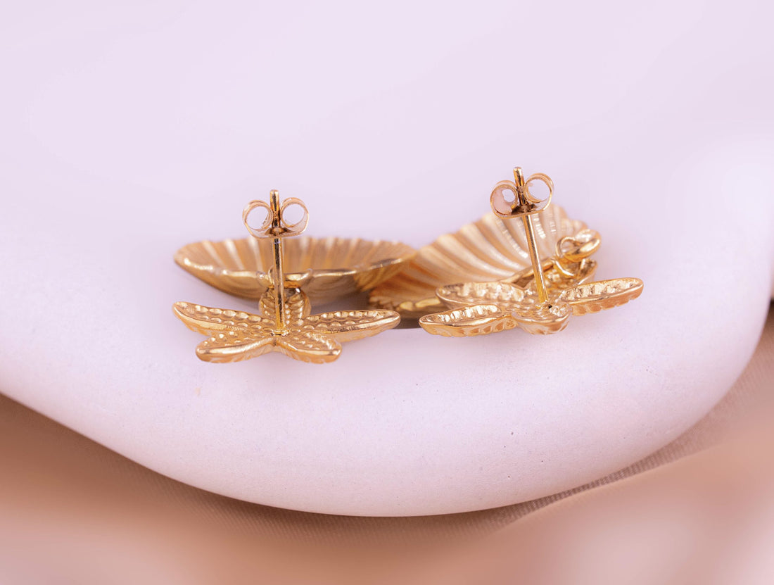 Aretes Conchas Estrellas Ref: B1224