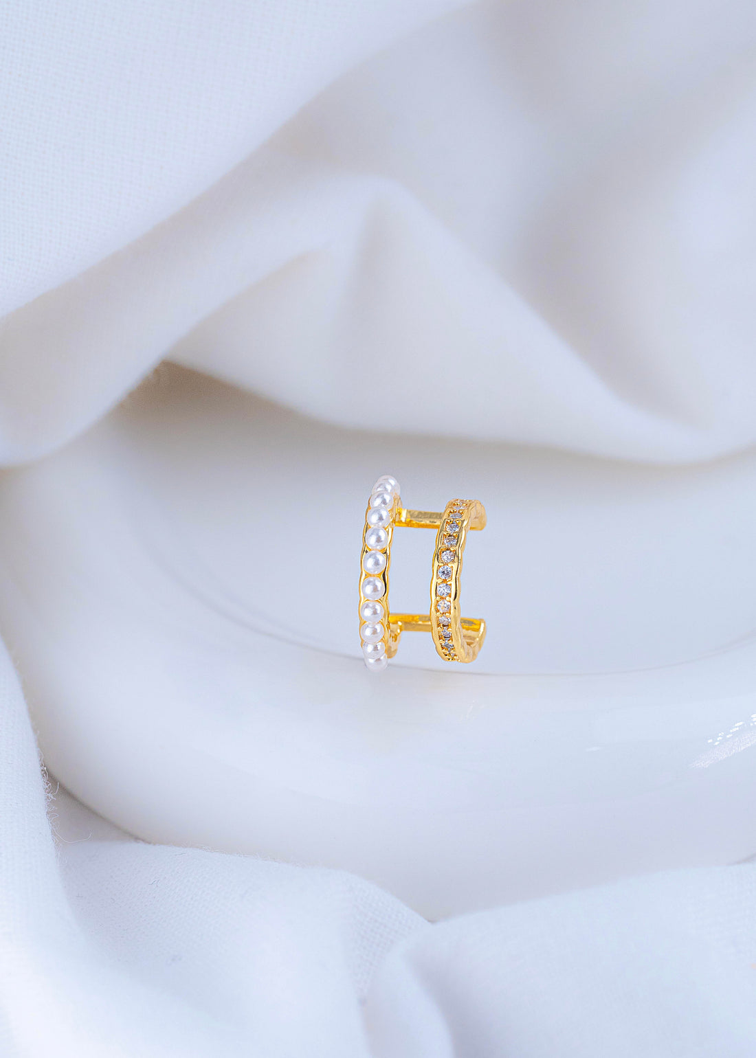 Ear Cuff Doble Perlas