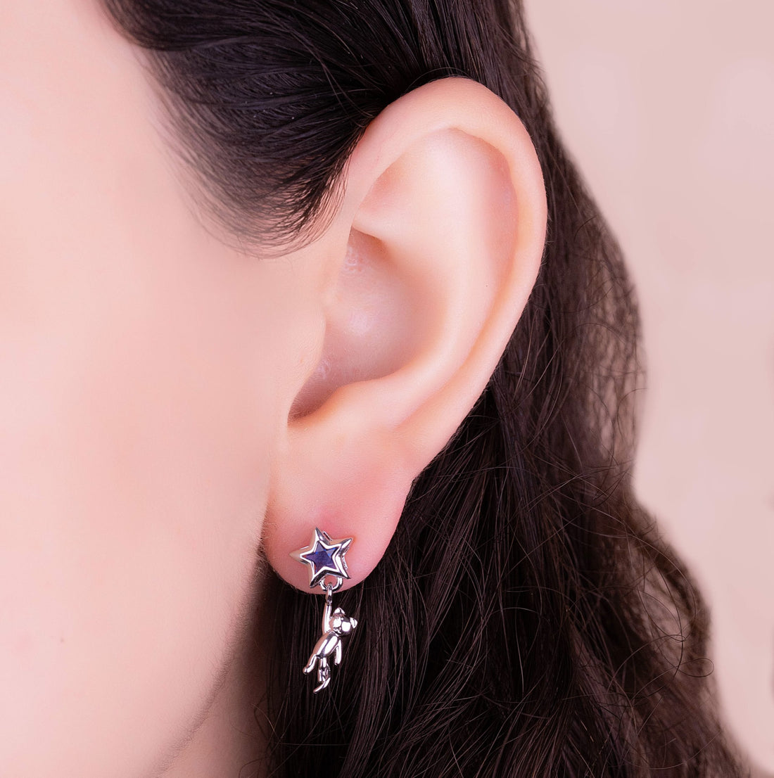 Aretes Gatos Estrellas Plateados Ref: B964