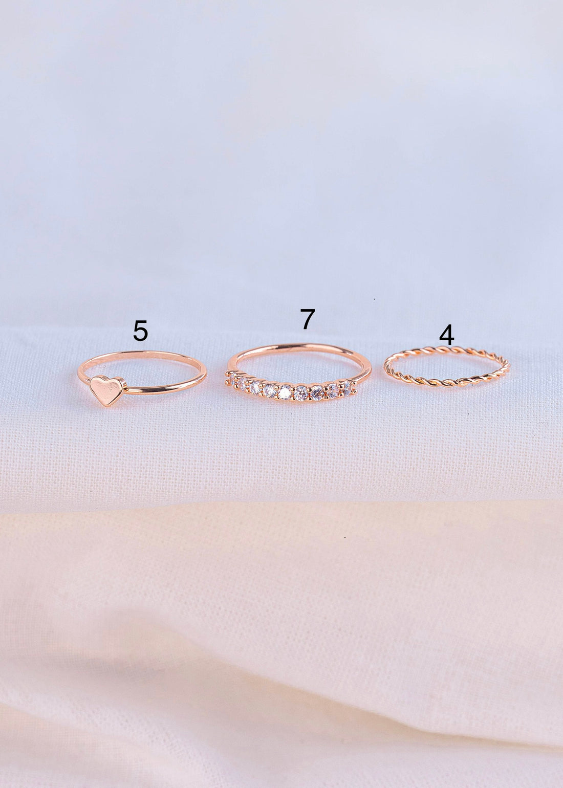 Set x 3 Anillos Emma Oro Rosa