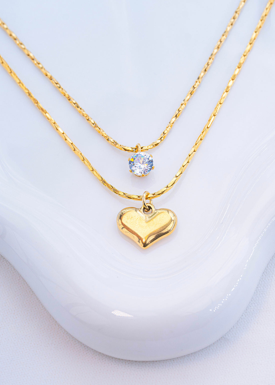 Collar Corazón Doble