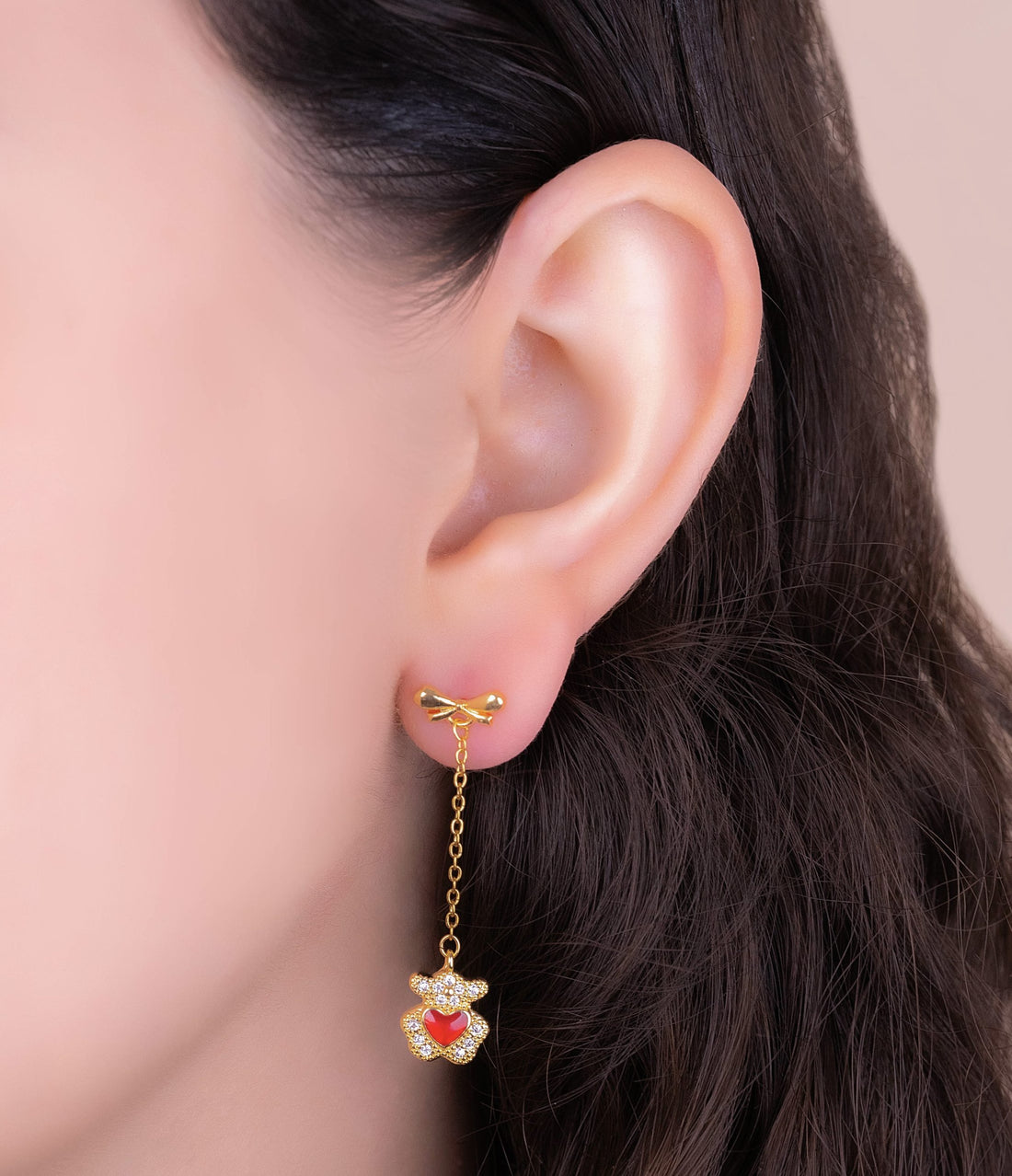 Aretes Ositos Corazones Ref: B1607