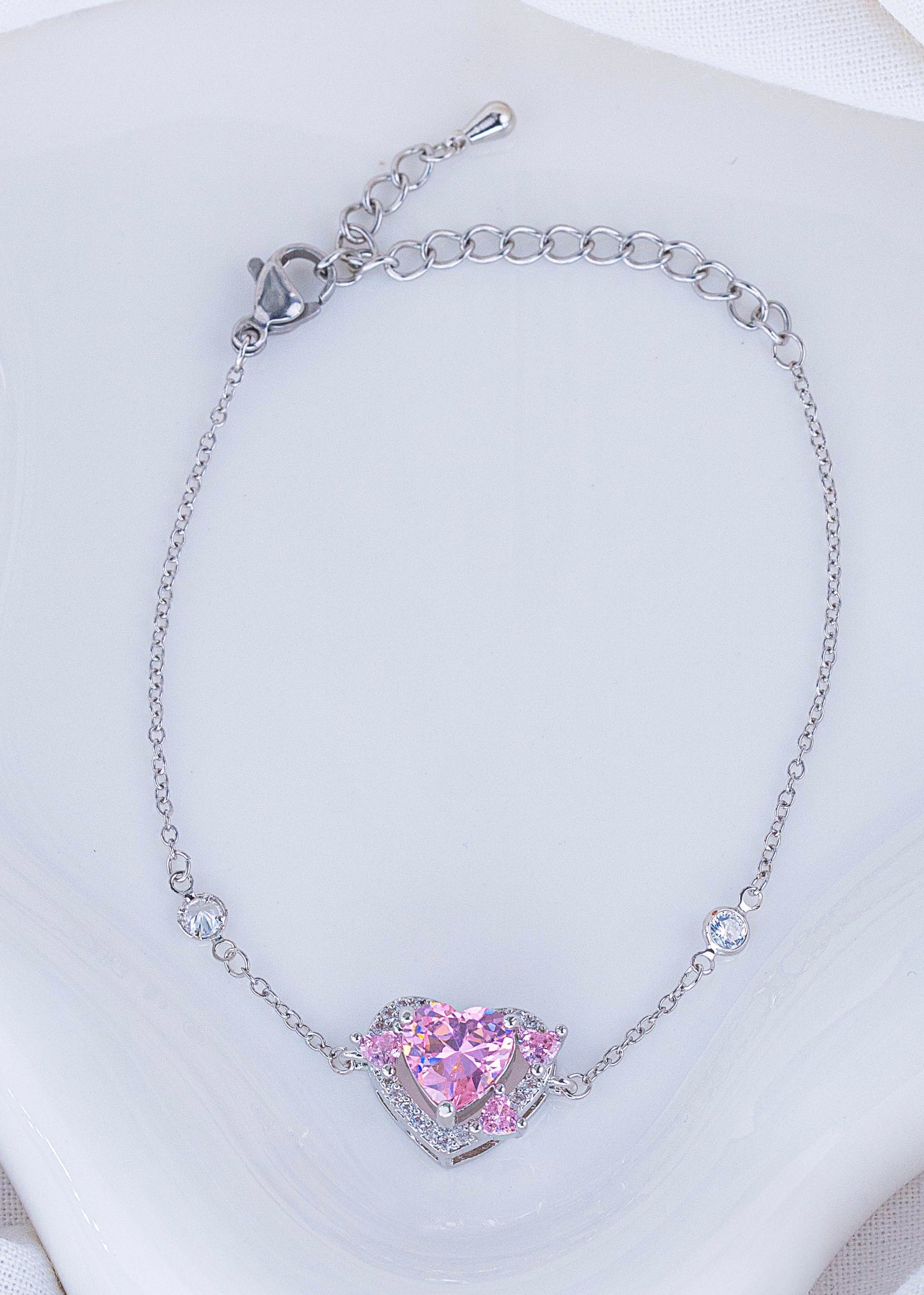 Pulsera Corazón Rosa