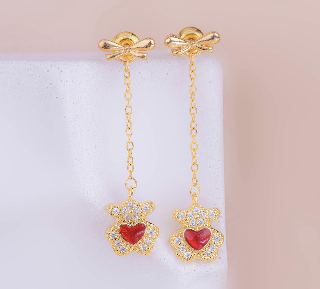Aretes Ositos Corazones Ref: B1607