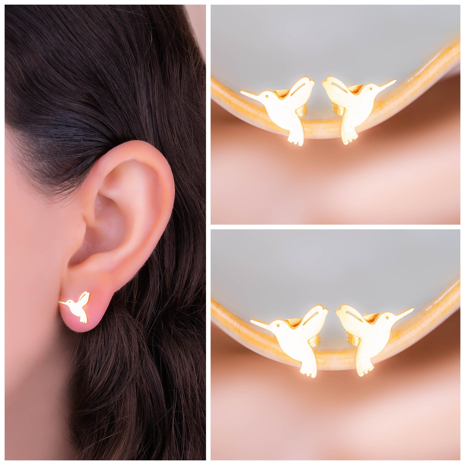 Topitos Colibríes Dorados Ref: L1074