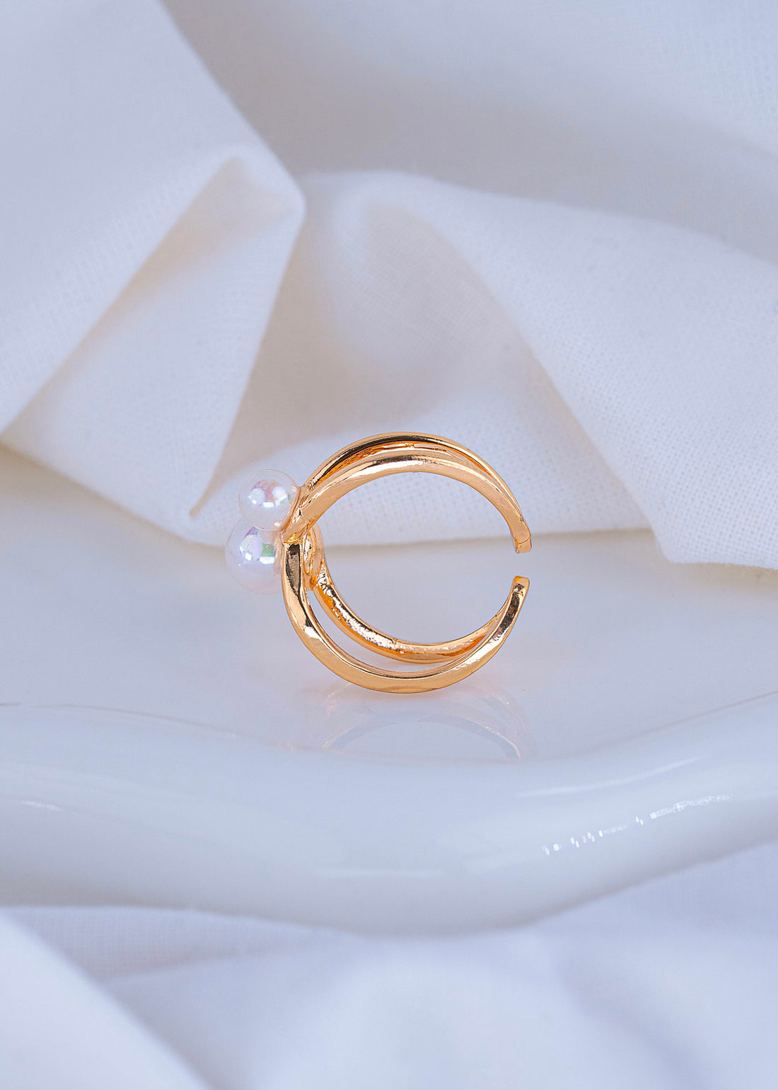 Anillo Perlas Dorado