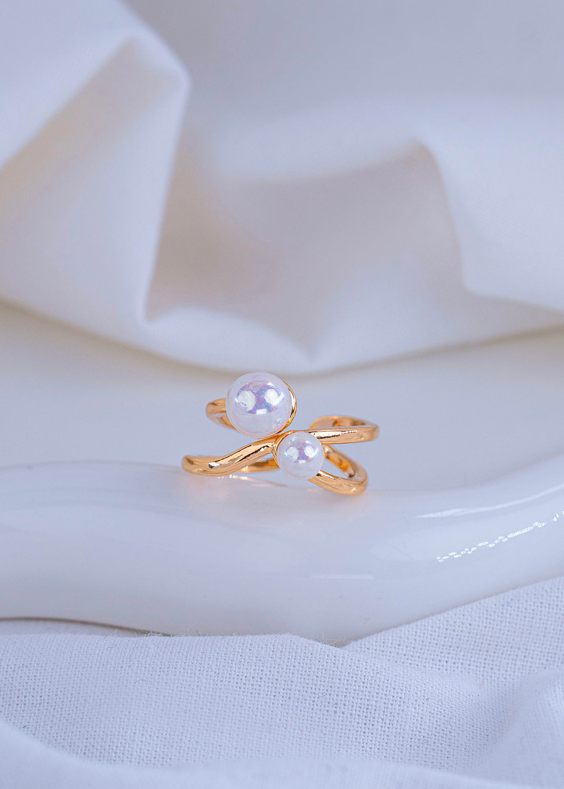 Anillo Perlas Dorado