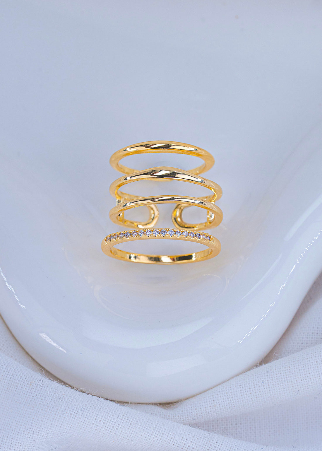 Set X 3 Anillos Julieta Dorados