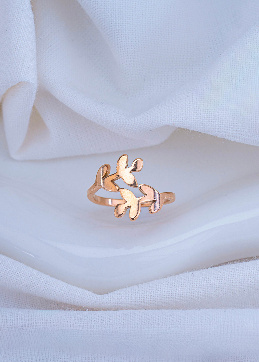 Anillo Espigas Oro Rosa