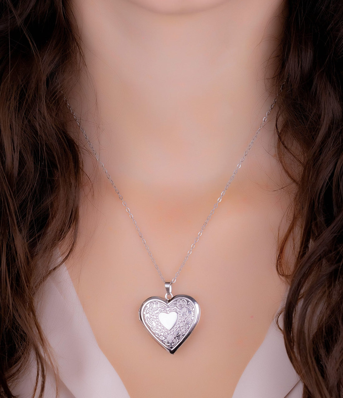 Relicario Corazón Plateado Ref:C739