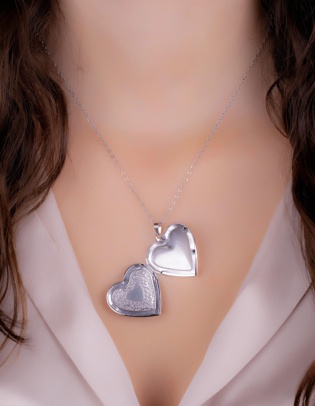 Relicario Corazón Plateado Ref:C739