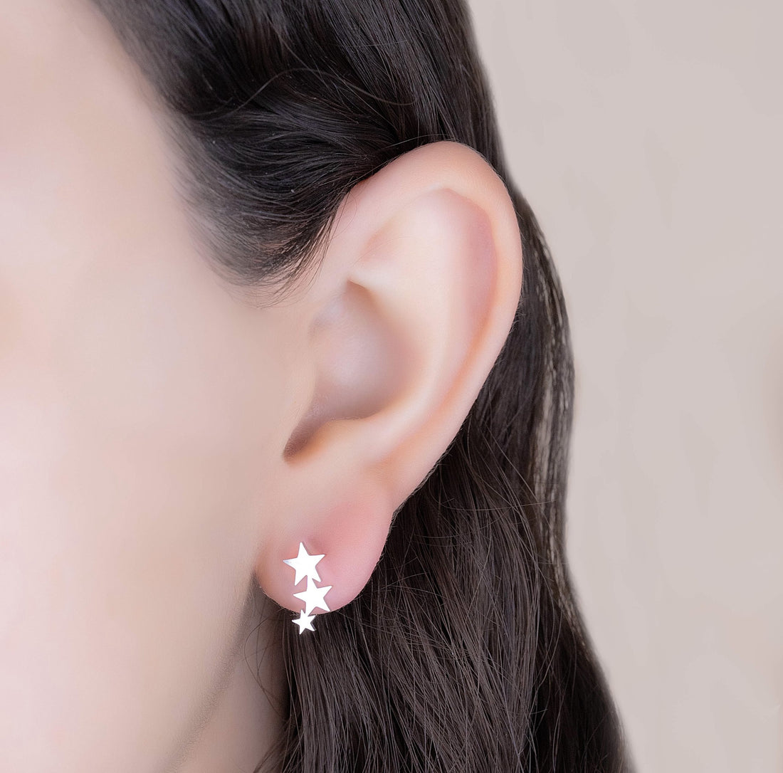 Topitos Tres Estrellas Plateados Ref: L1174