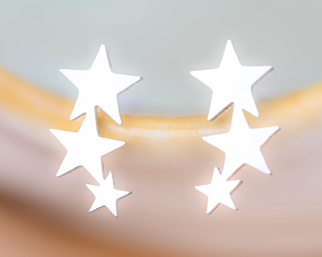 Topitos Tres Estrellas Plateados Ref: L1174