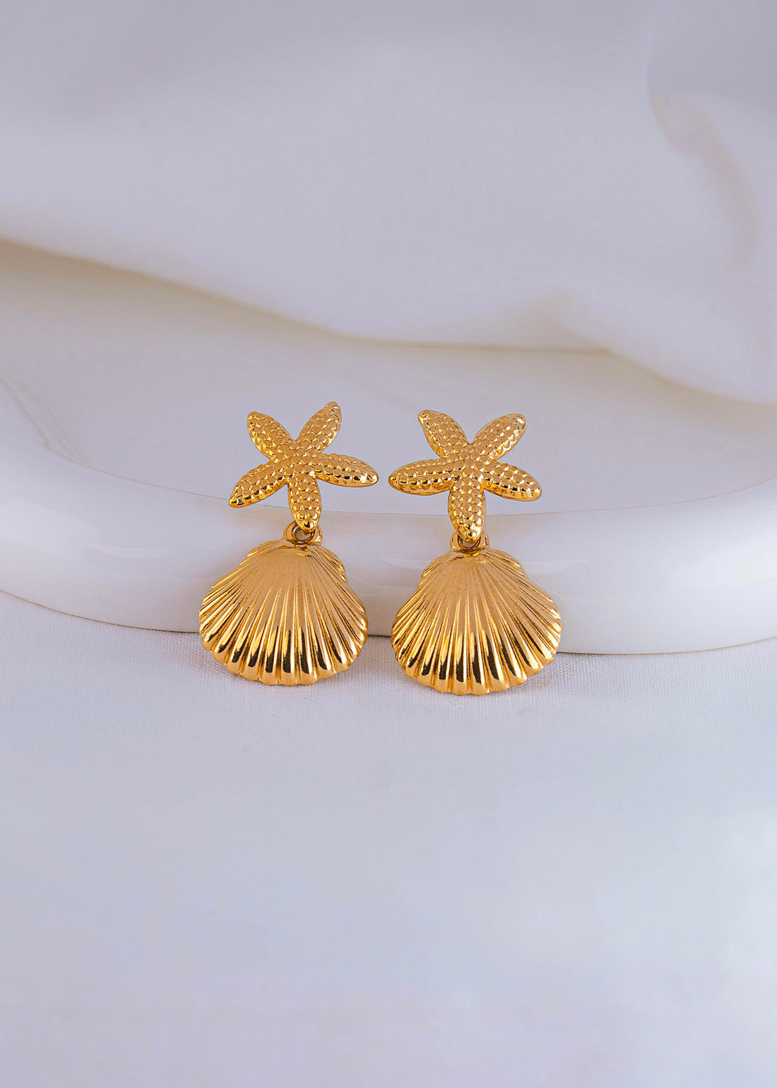 Aretes Conchas Estrellas