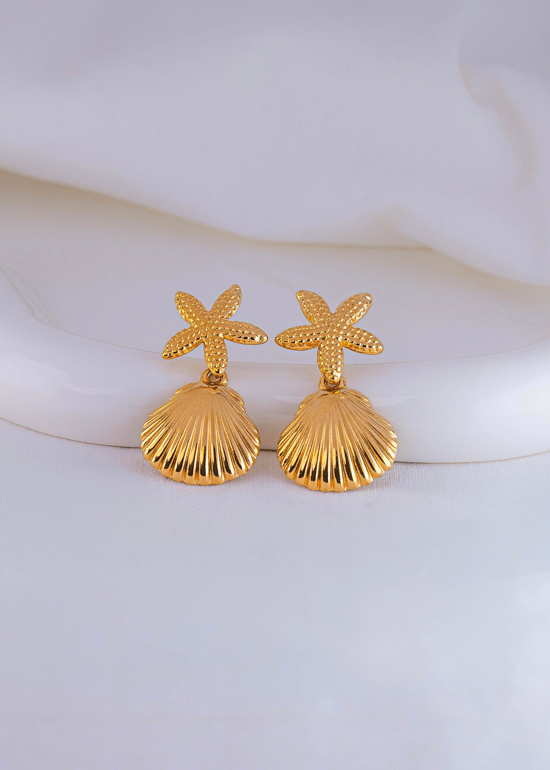 Aretes Conchas Estrellas