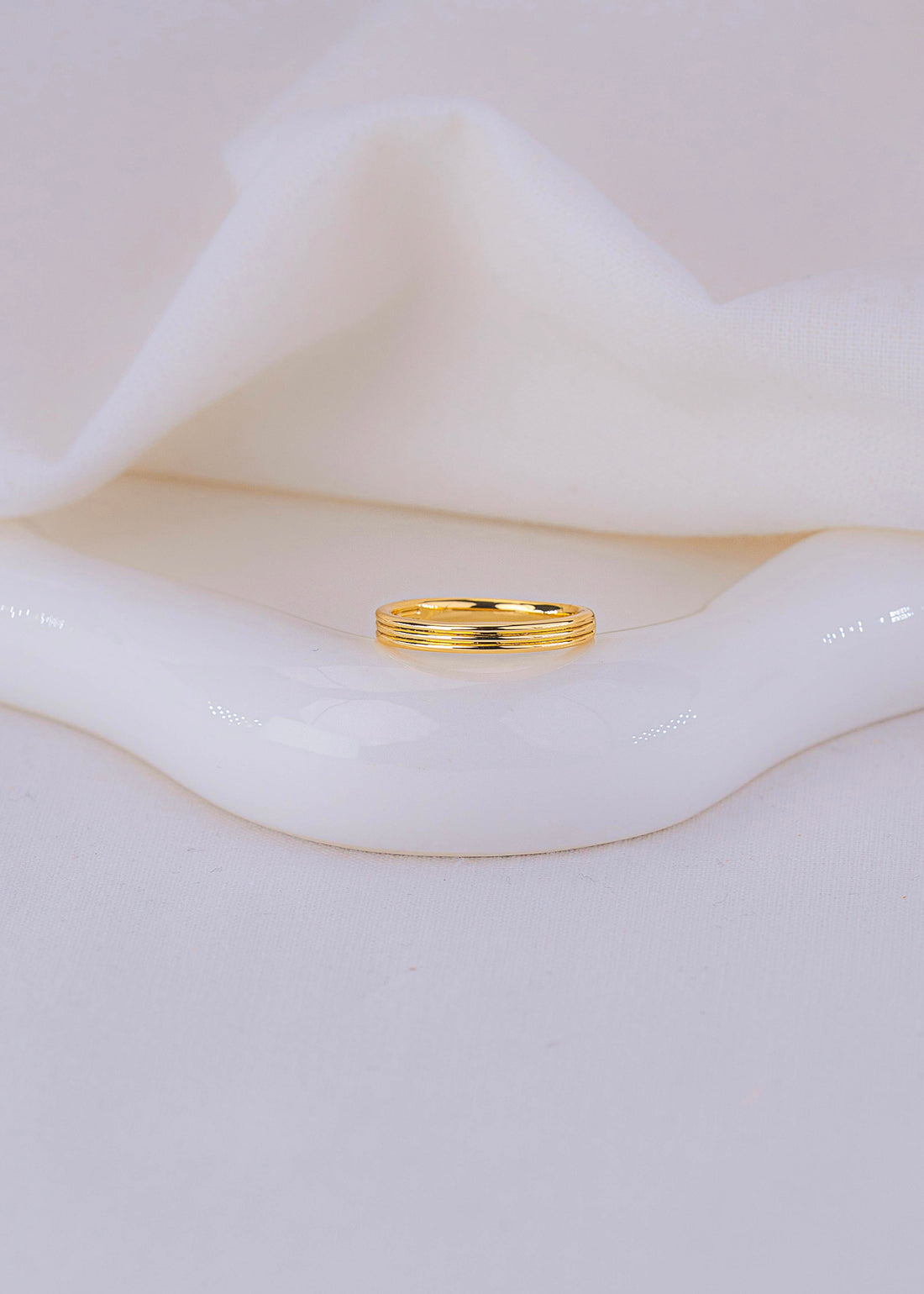 Set X 4 Anillos Balin Ondas Dorados