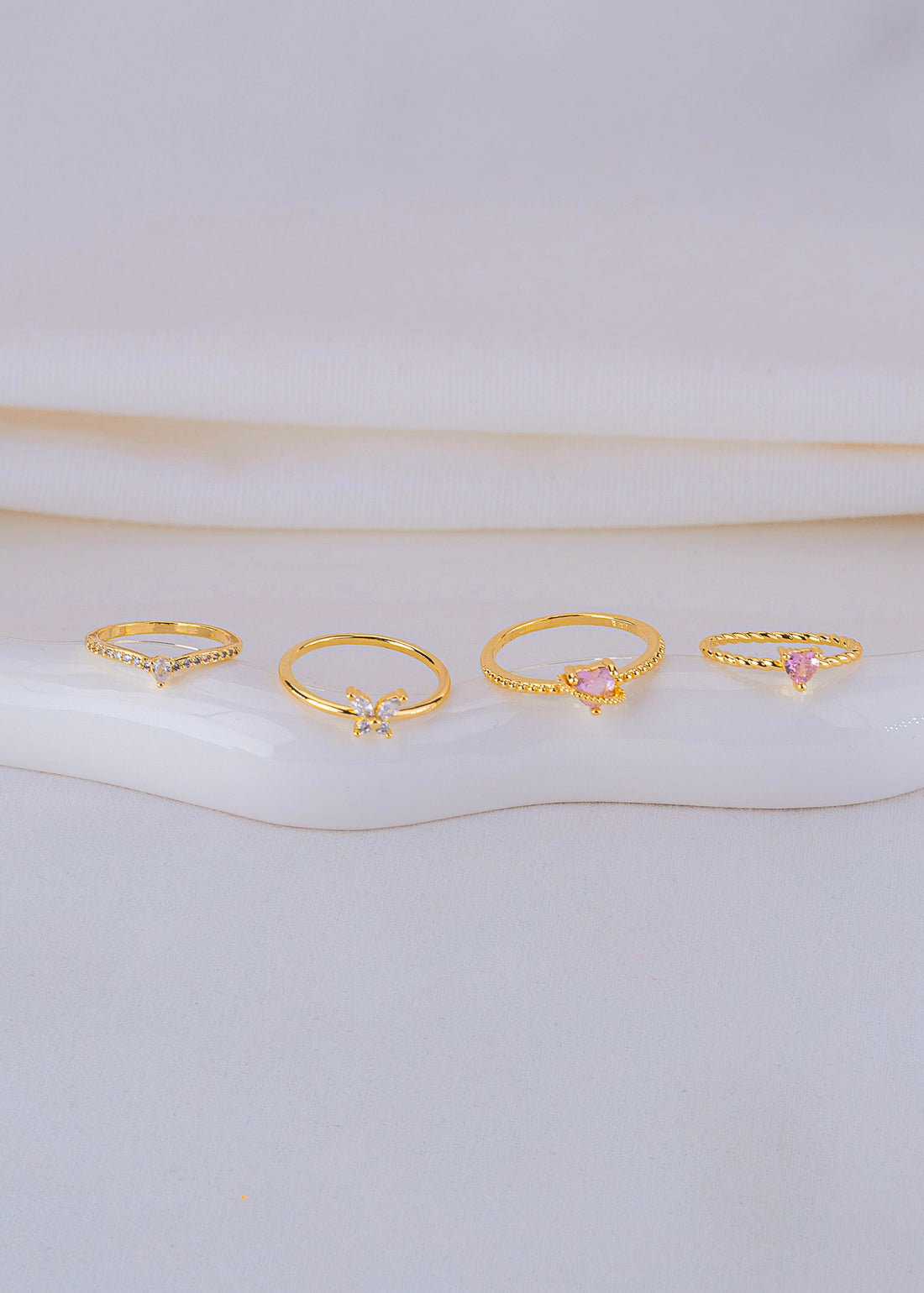 Set X 4 Anillos Magia Rosa