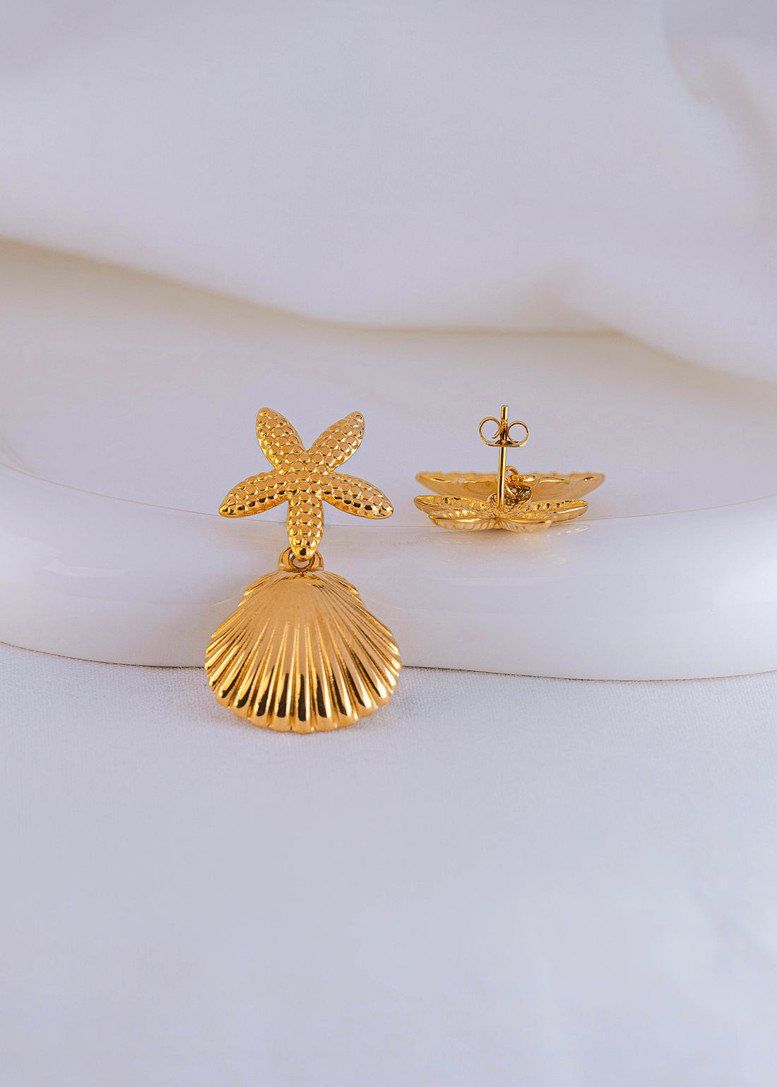 Aretes Conchas Estrellas