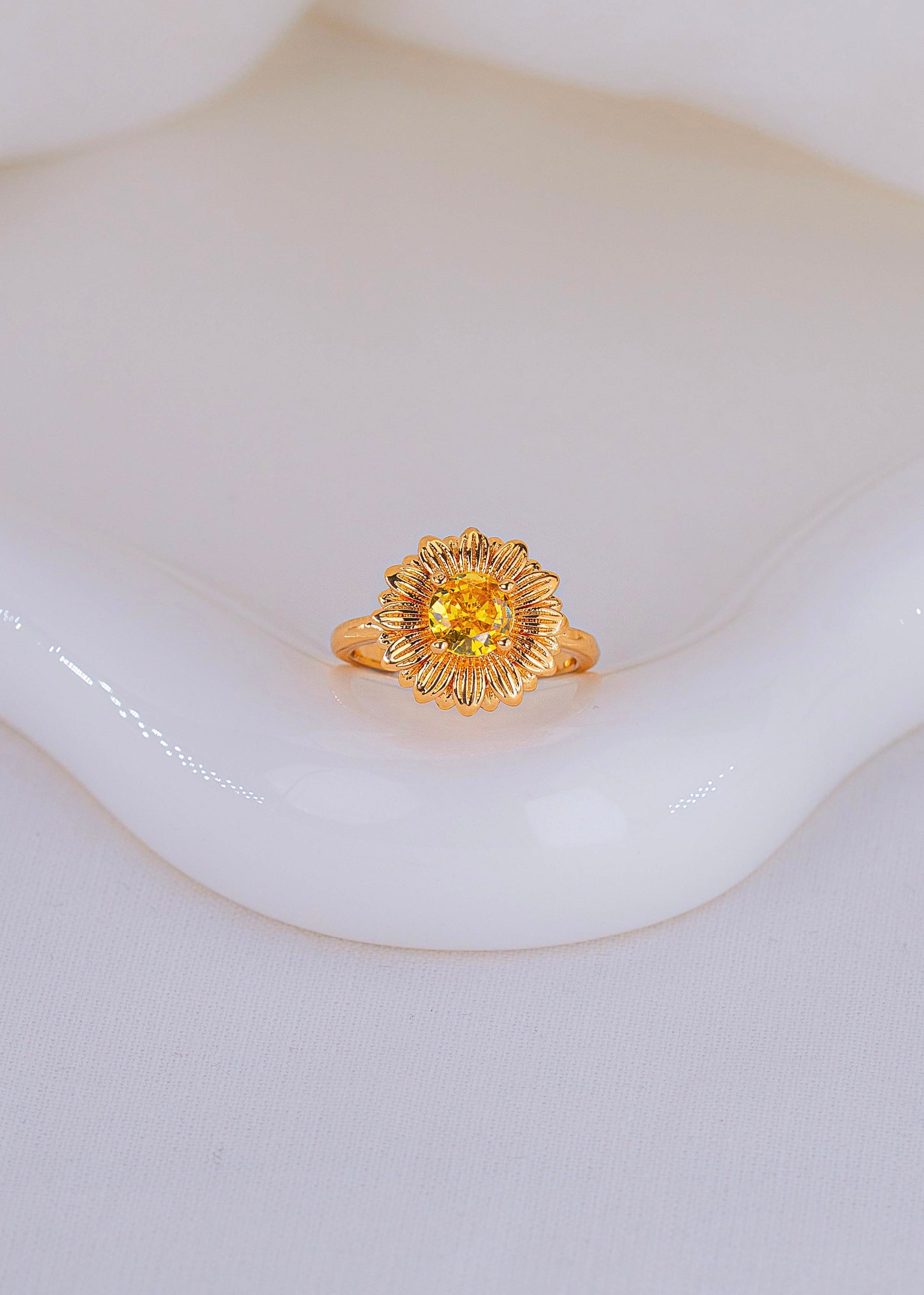 Anillo Girasol Ámbar