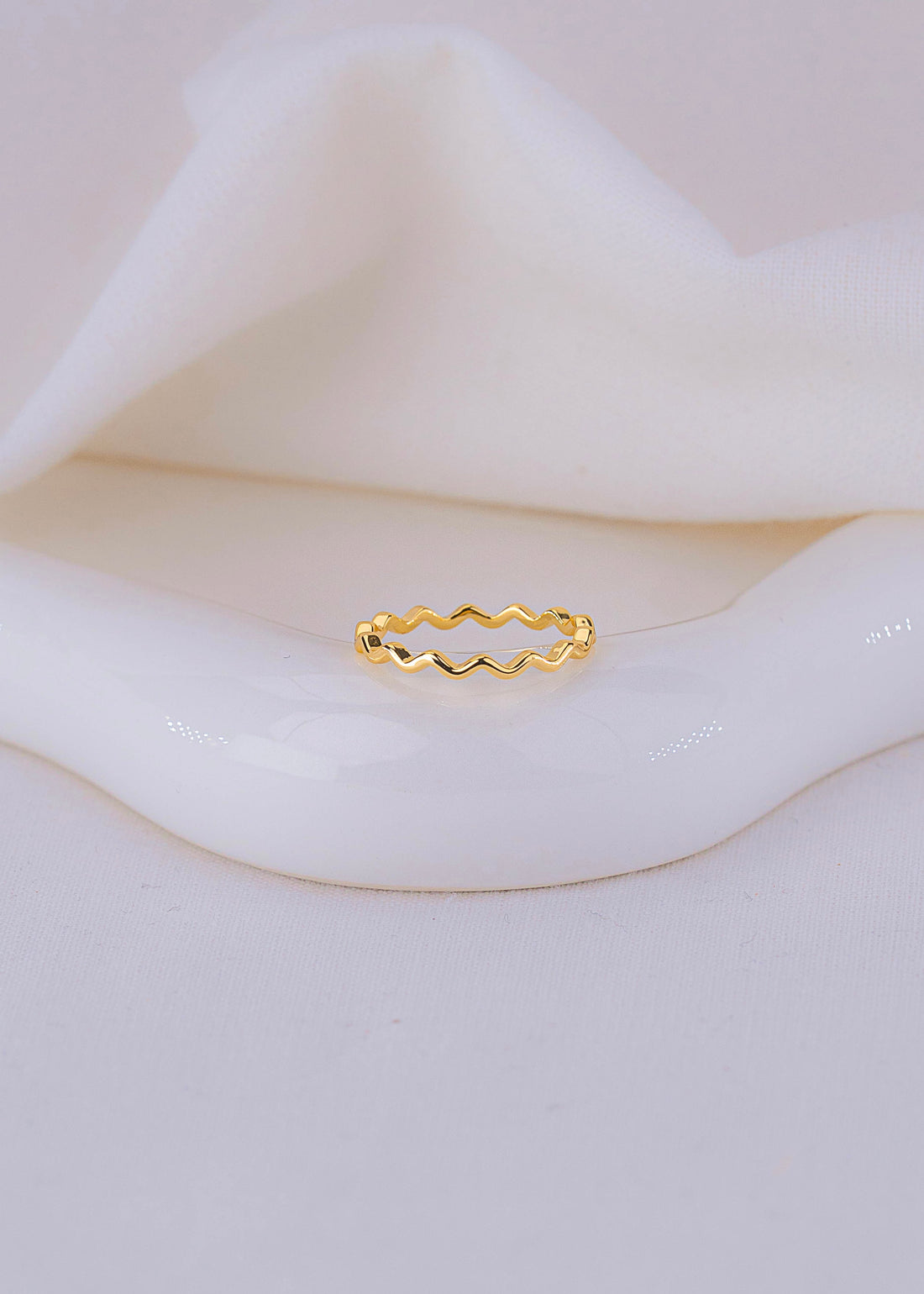 Set X 4 Anillos Balin Ondas Dorados