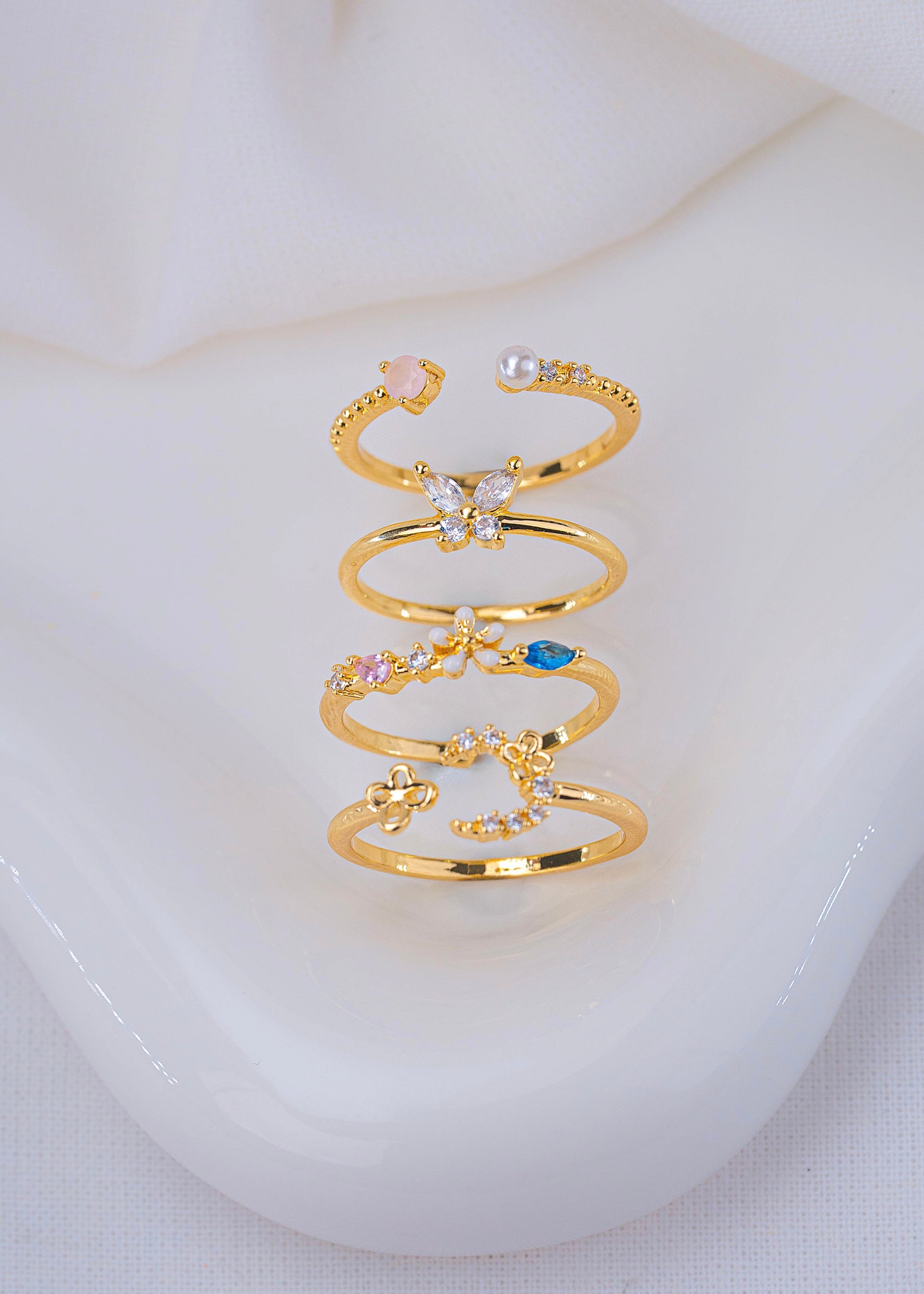 Set X4 Anillos Dafne