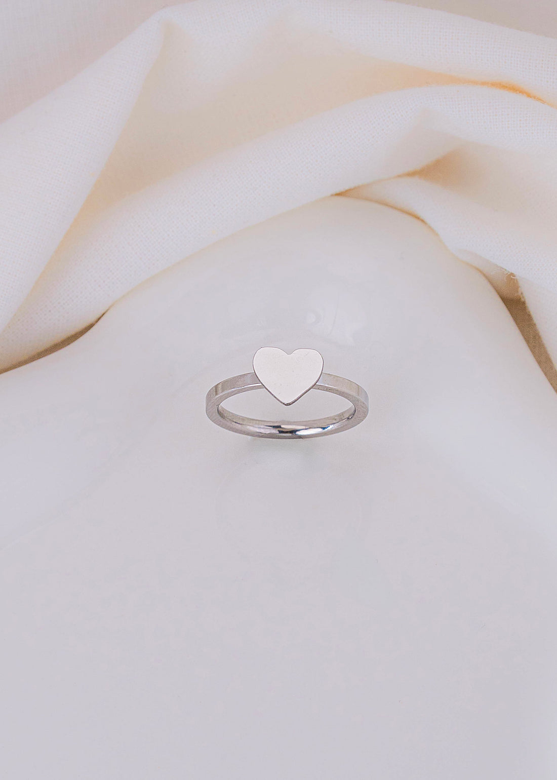 Anillo Corazón Plateado Talla 7