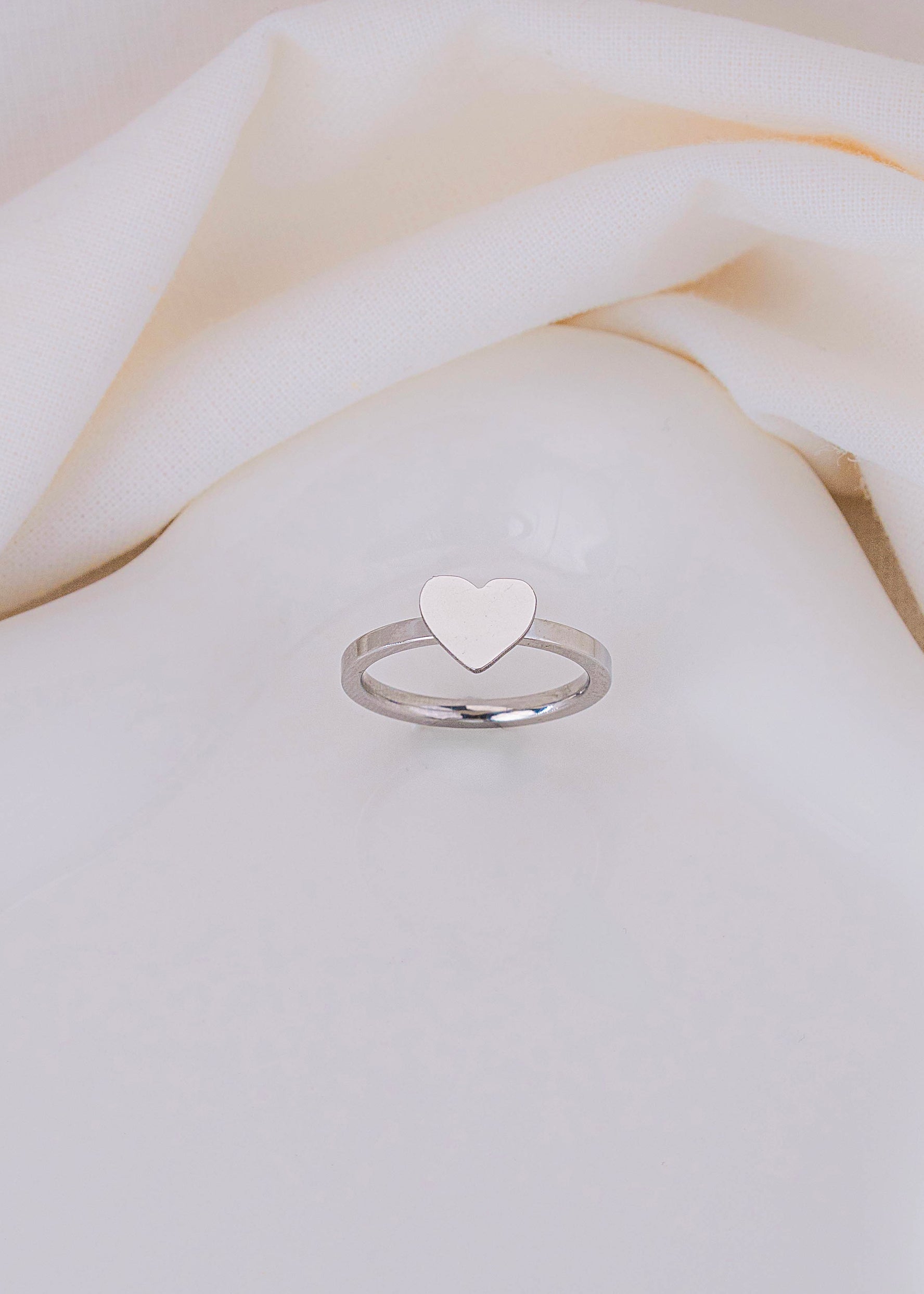 Anillo Corazón Plateado Talla 7