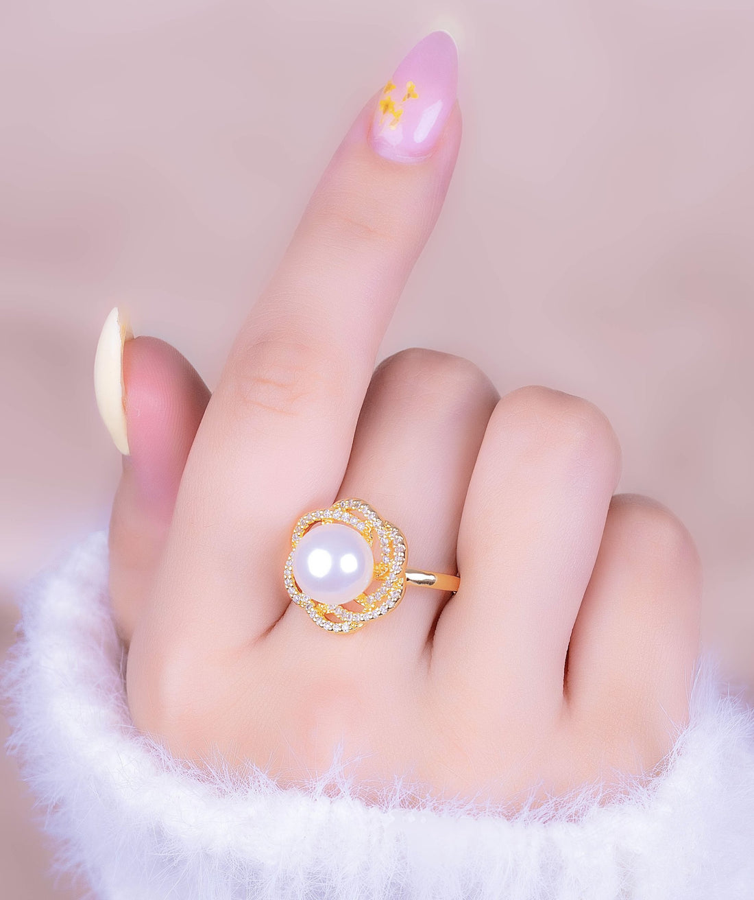 Anillo Rosa Perlada Ref: A306