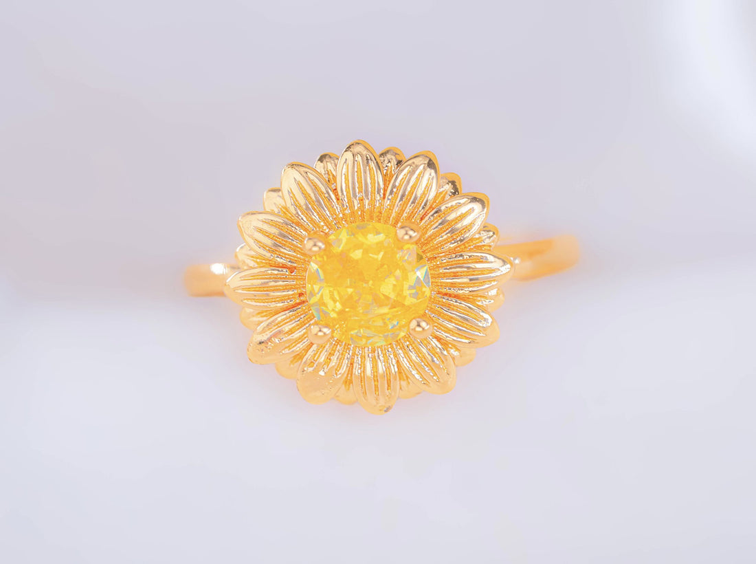 Anillo Girasol Ámbar Ref: A368