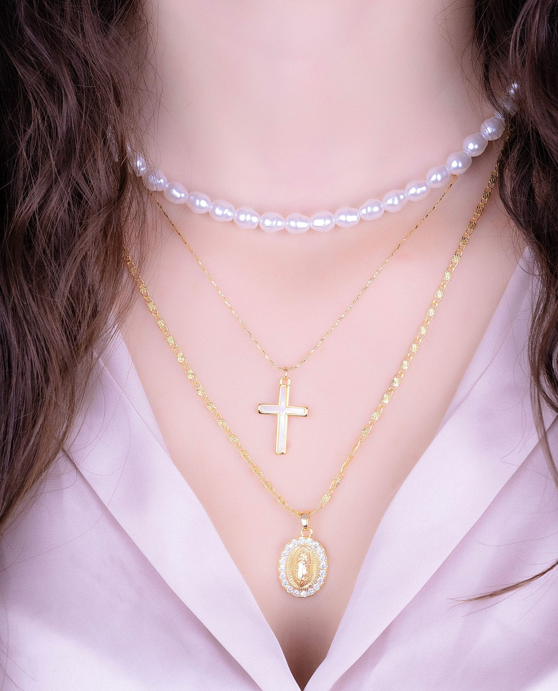 Collar Virgen Perlas Ref: D286