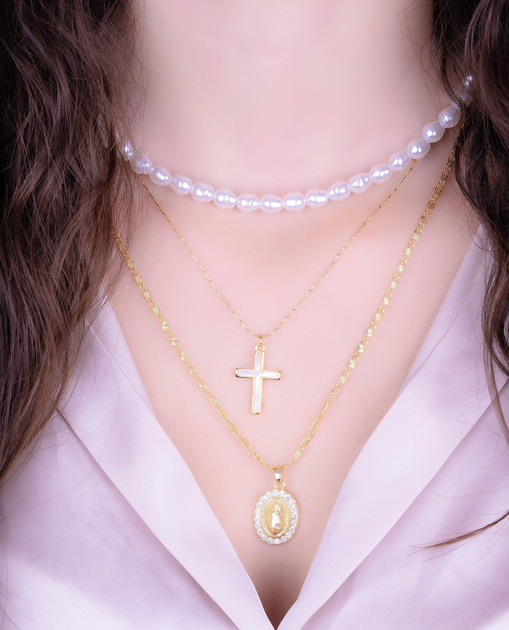 Collar Virgen Perlas Ref: D286