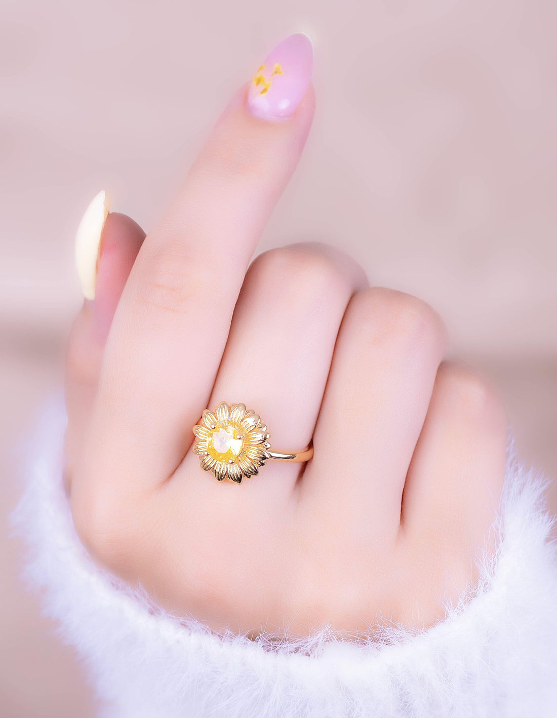 Anillo Girasol Ámbar Ref: A368