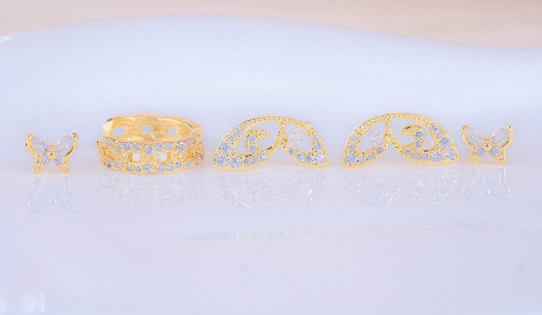 Set Aretes Alas De Mariposa Ref: K214