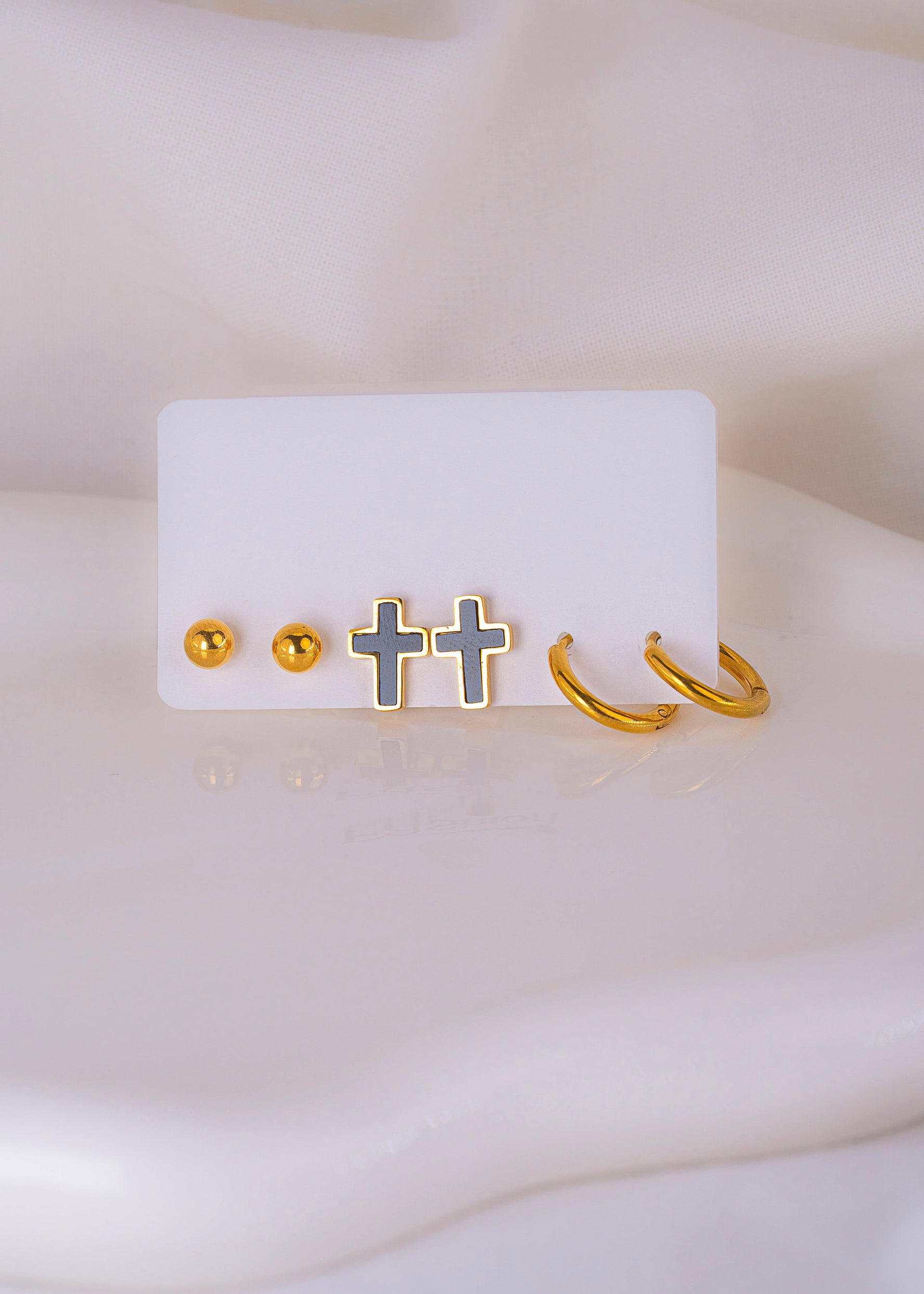 Set Aretes Cruces Candongas